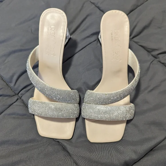 Rovigo rhinestone strap heels 3 inch Sz:37 6.5 US. Made in Turkey - Picture 1 of 6